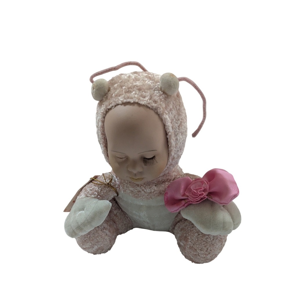 The Rose Collection Porcelain Face Baby Doll Pink‎ Plush Soft Body Sleeping 8in